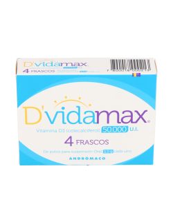 DVIDAMAX VITAMINA D-3 50.000 UI POLVO PARA SUSPENSIÓN ORAL 1.1 GR 4 FRASCOS ANDROMACO