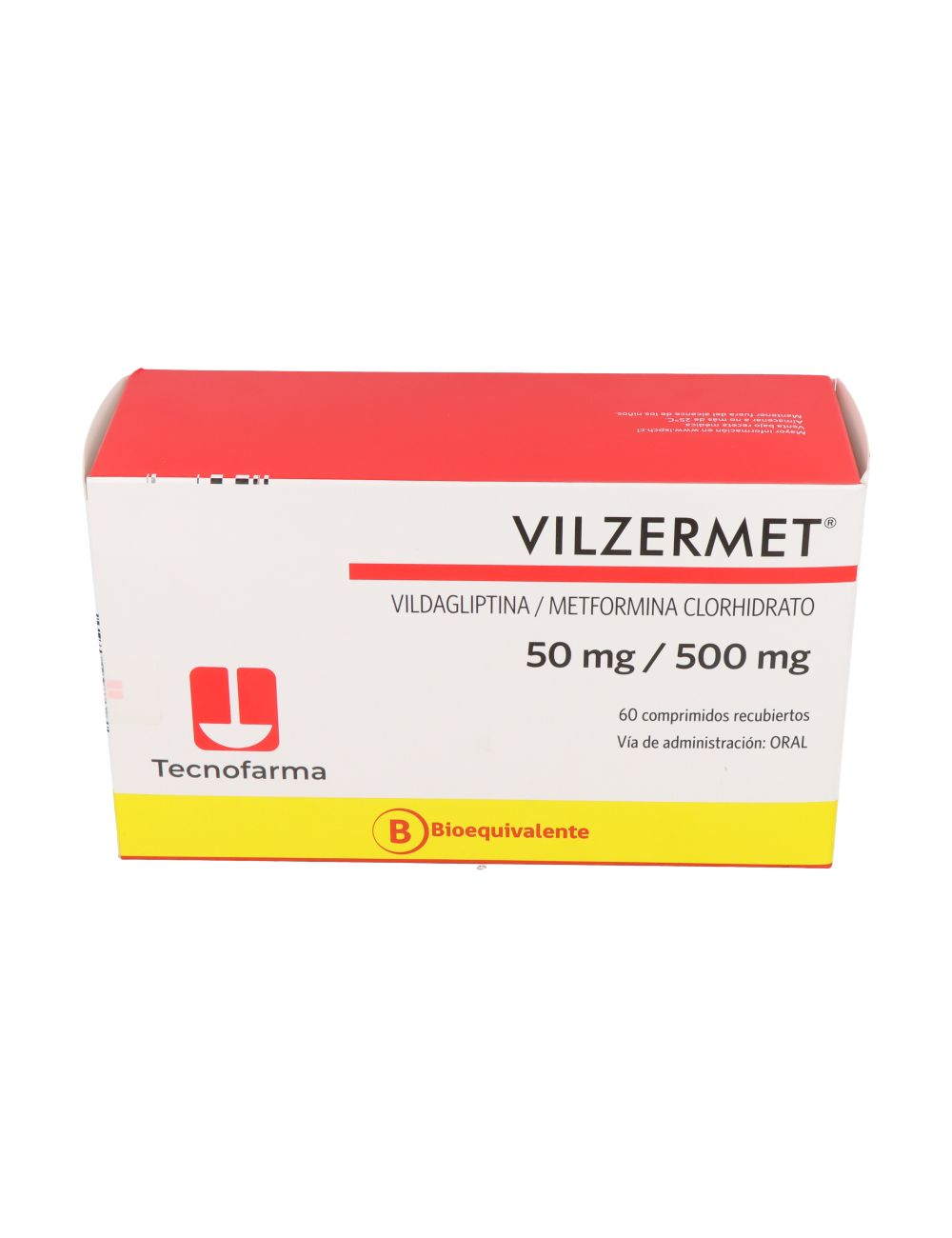 VILZERMET VILDAGLIPTINA METFORMINA 50/500 MG 60 COMPRIMIDOS RECUBIERTOS BIOEQUIVALENTE LABORATORIO TECNOFARMA CENABAST