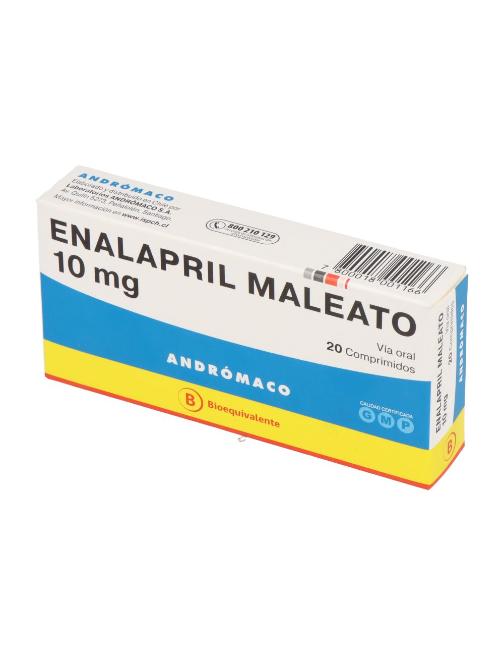 ENALAPRIL 10 MG 20 COMPRIMIDOS BIOEQUIVALENTE LABORATORIO ANDROMACO CENABAST