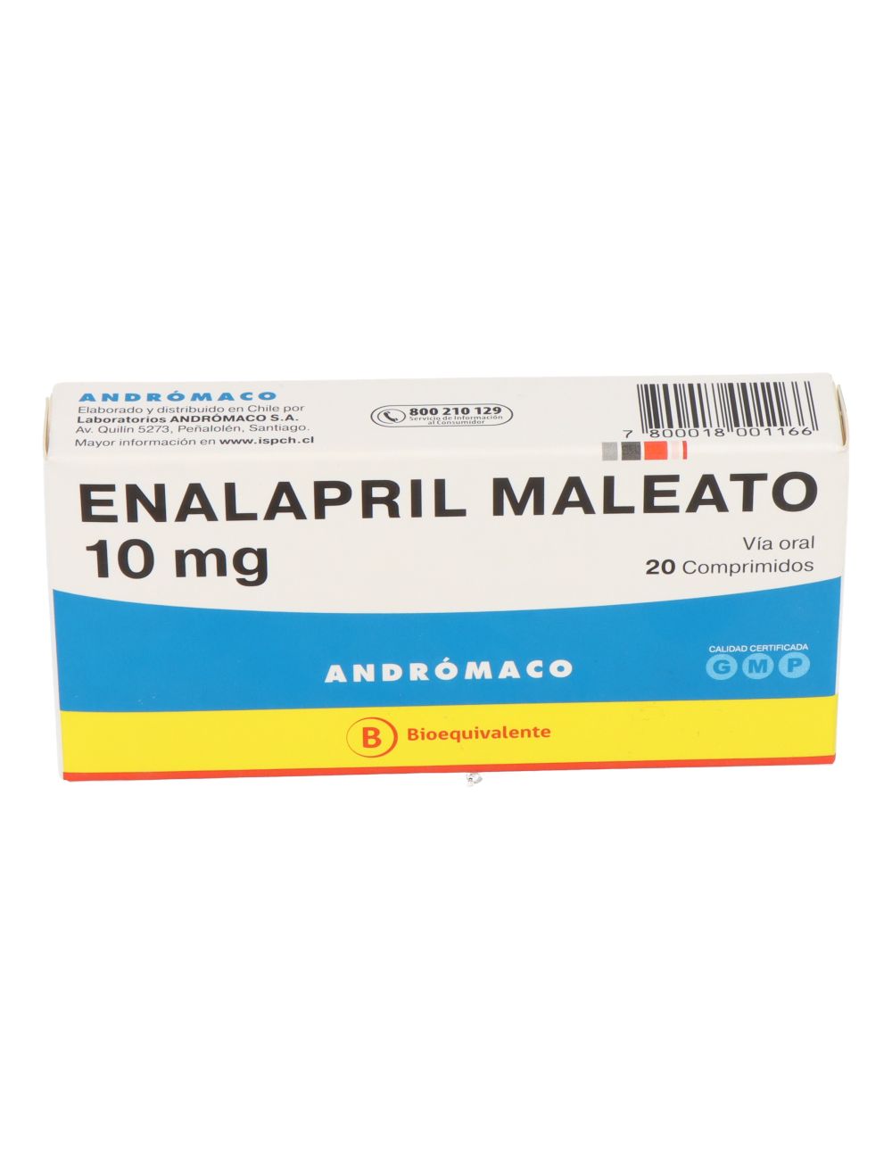 ENALAPRIL 10 MG 20 COMPRIMIDOS BIOEQUIVALENTE LABORATORIO ANDROMACO