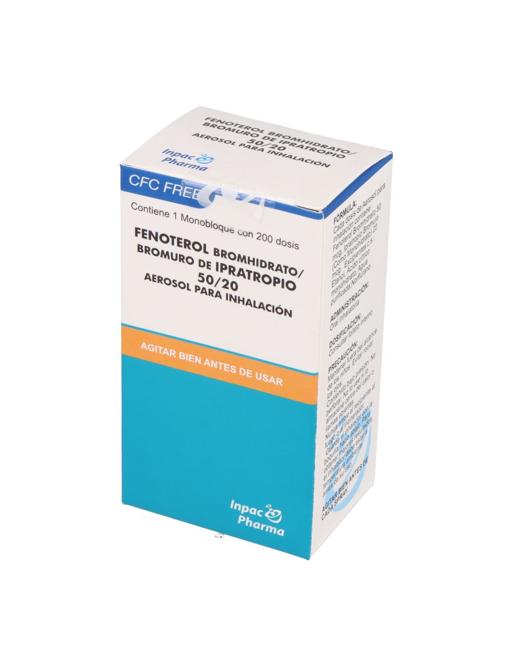 FENOTEROL BROMURO DE IPRATROPIO 50/20 MCG 200 DOSIS LABORATORIO INPAC PHARMA CENABAST
