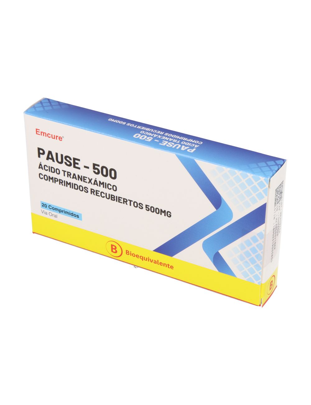 PAUSE-500 ACIDO TRANEXAMICO 500 MG 20 COMPRIMIDOS BIOEQUIVALENTE LABORATORIO EMCURE CENABAST