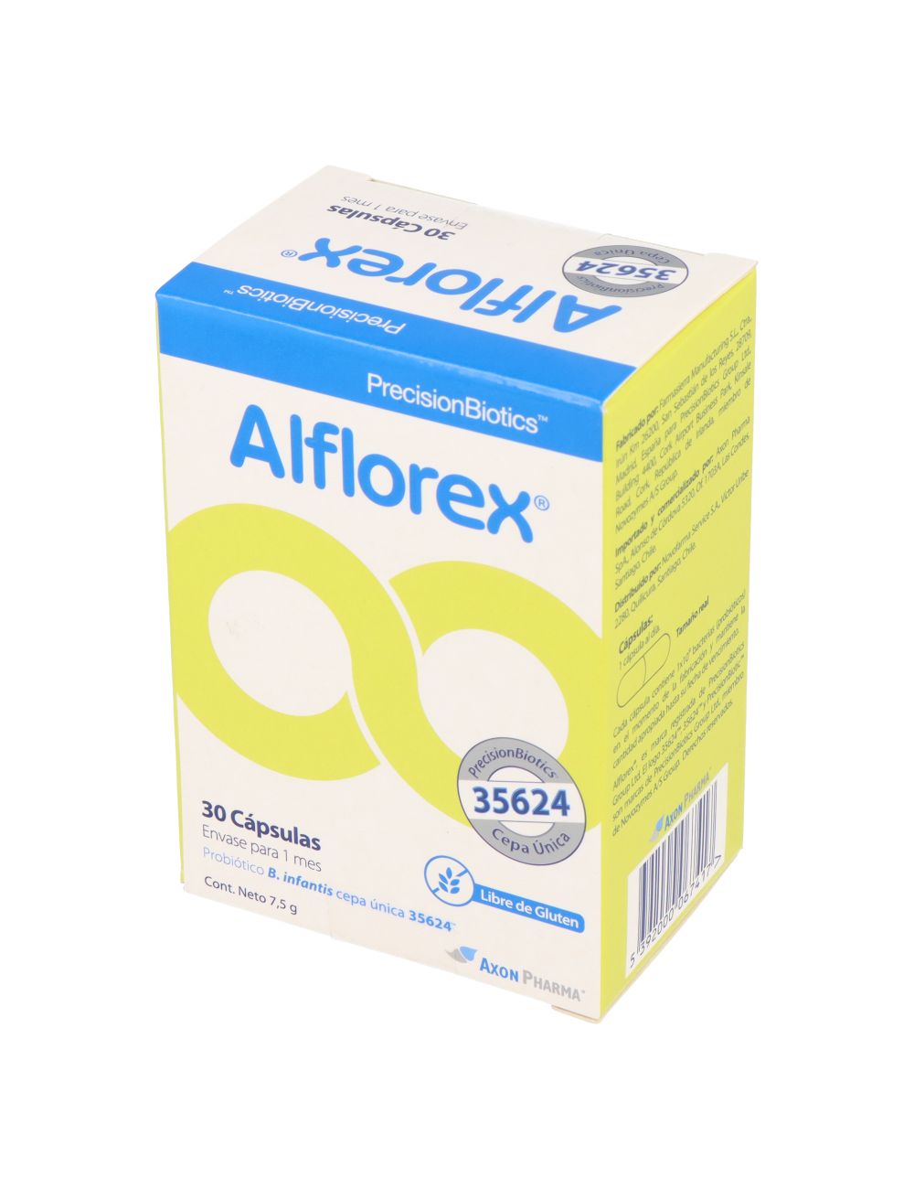 ALFLOREX PROBIOTICO B.INFANTIS CEPA UNICA 35624, 30 CAPSULAS 500MG LABORATORIO AXON PHARMA