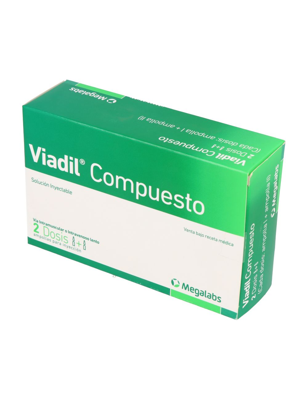 VIADIL COMPUESTO SOLUCION INYECTABLE 2 AMPOLLAS PARGEVERINA-METAMIZOL LABORATORIO MEGALABS