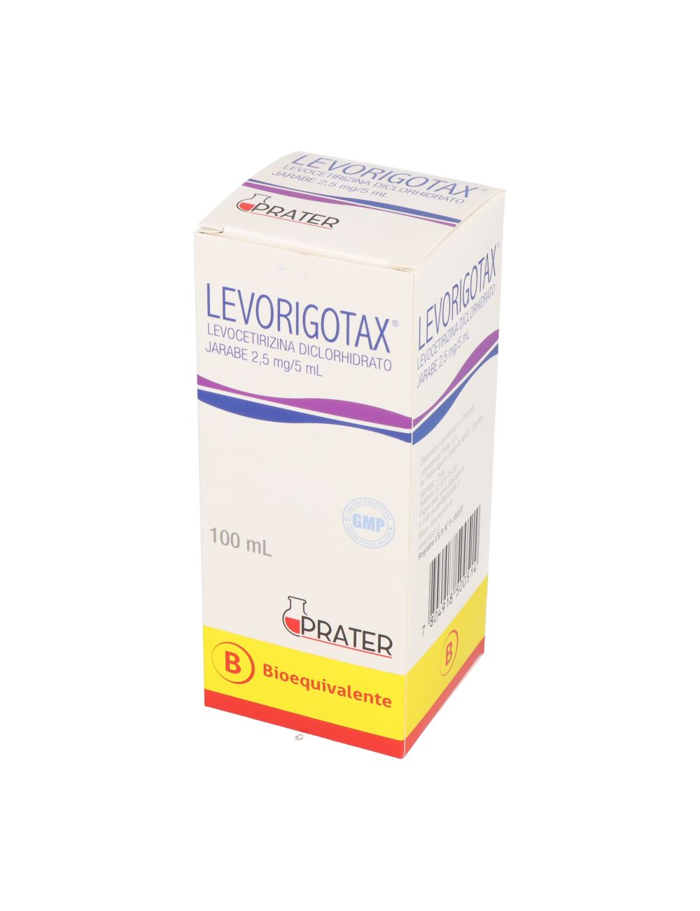 LEVORIGOTAX LEVOCETIRIZINA 2,5 MG /5ML JARABE 100ML BIOEQUIVALENTE LABORATORIO PRATER