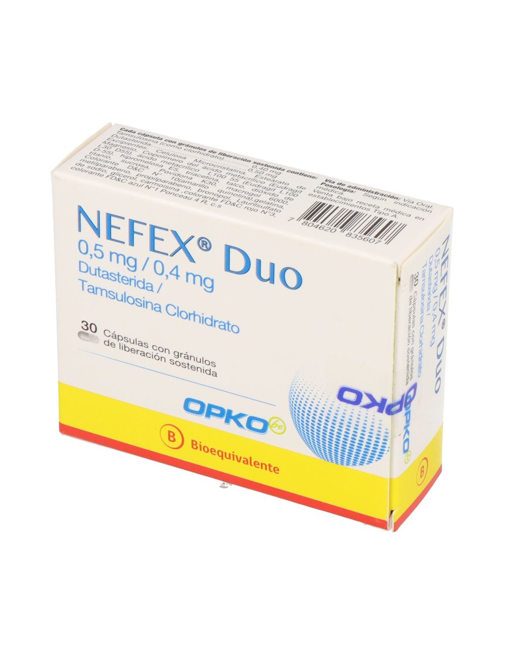 NEFEX DUO DUTASTERIDA/TAMSULOSINA 0.5 MG / 0.4 MG POR 30 CAPSULAS BIOEQUIVALENTE CENABAST