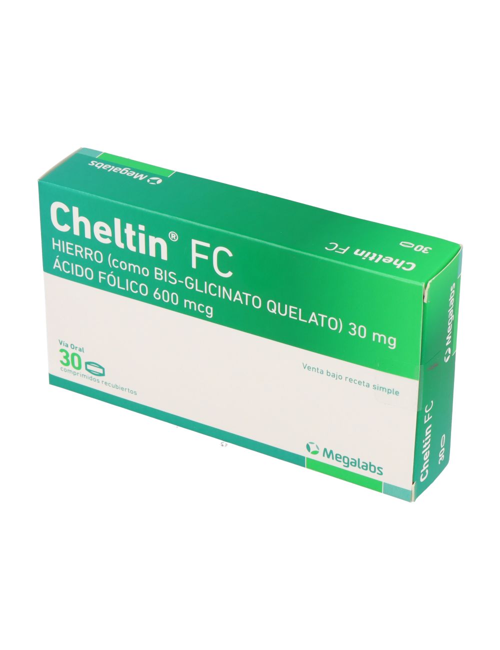 CHELTIN FC HIERRO MG/ACIDO FOLICO 600MCG 30 COMPRIMIDOS RECUBIERTOS LAB.MEGALABS