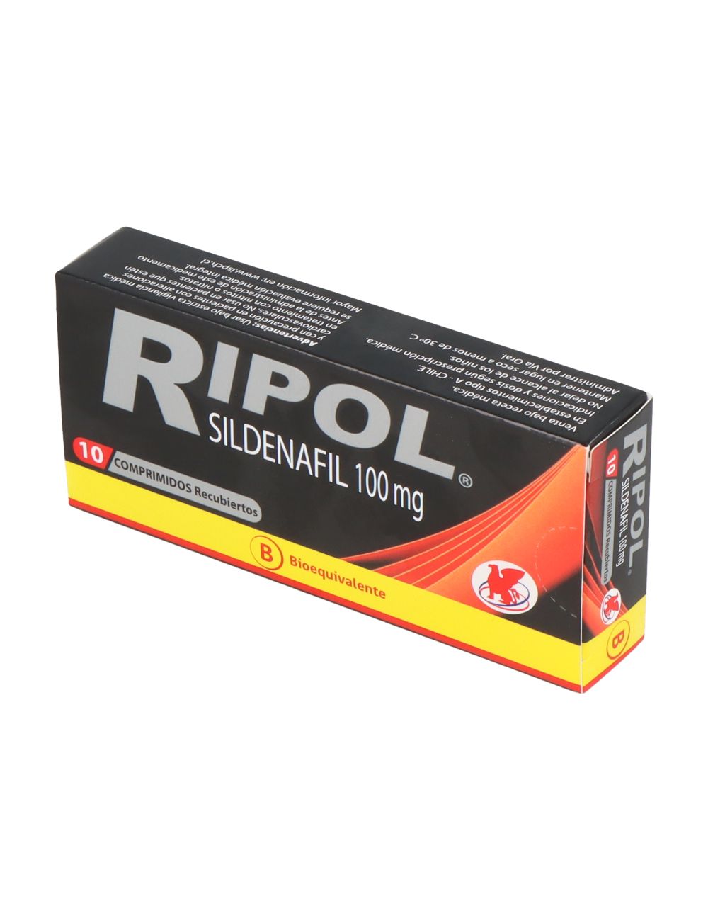RIPOL SILDENAFIL 100 MG 10 COMPRIMIDOS RECUBIERTOS  BIOEQUIVALENTE LABORATORIO CHILE