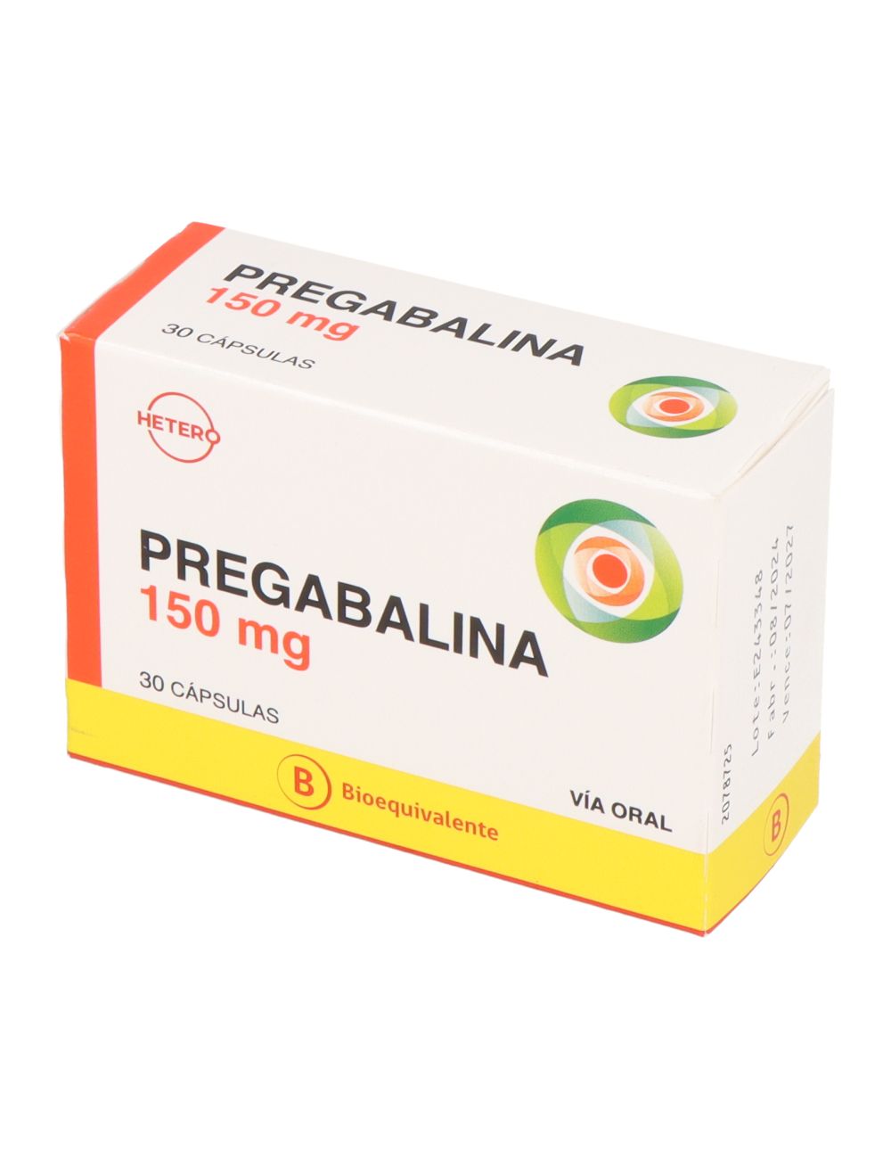 PREGABALINA 150 MG 30 CAPSULAS BIOEQUIVALENTE LABORATORIO HETERO
