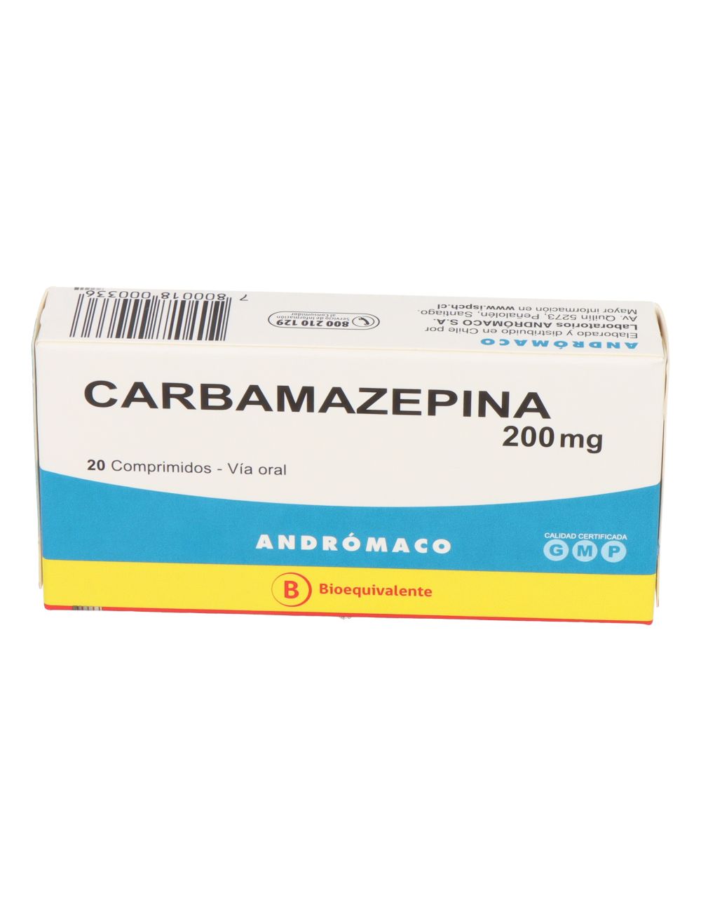 CARBAMAZEPINA 200MG 20 COMPRIMIDOS BIOEQUIVALENTE LABORATORIO ANDROMACO