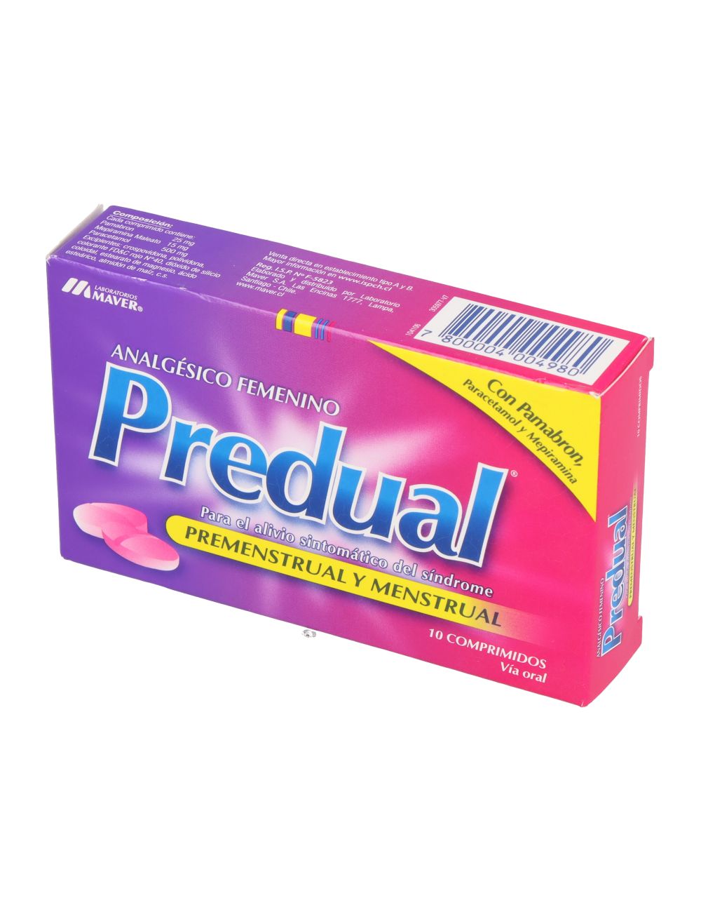 PREDUAL ANALGESICO FEMENINO 10 COMPRIMIDOS LABORATORIO ANDROMACO