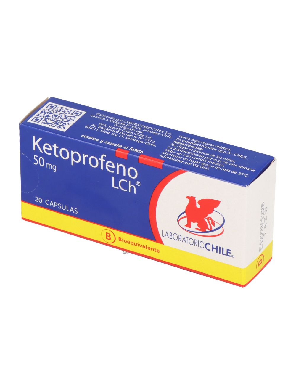 KETOPROFENO 50MG 20 CAPSULAS BIOEQUIVALENTE LABORATORIO CHILE