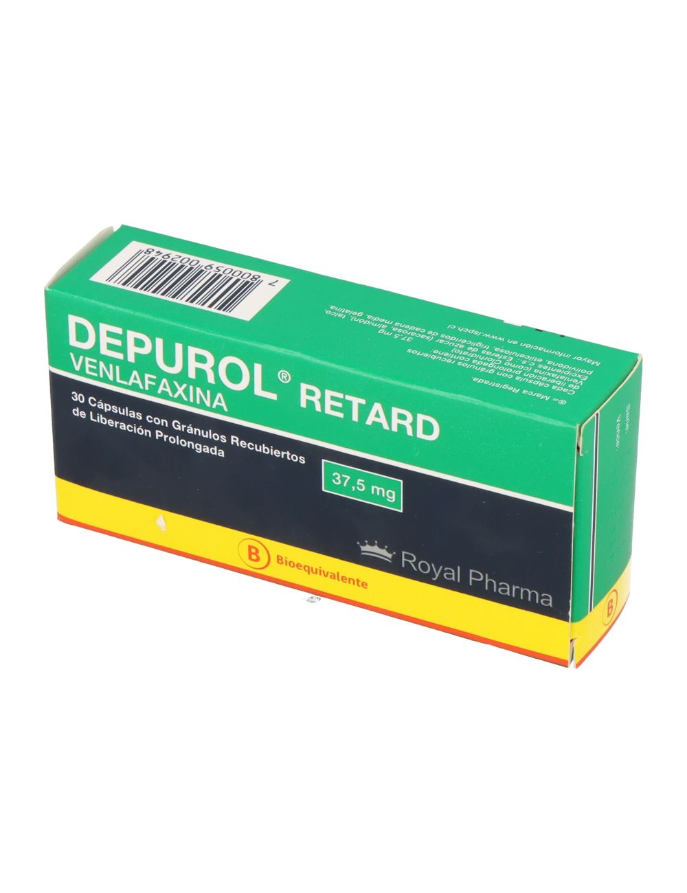 DEPUROL RETARD VENLAFAXINA 37.5 MG 30 CAPSULAS BIOEQUIVALENTE LABORATORIO ROYAL PHARMA