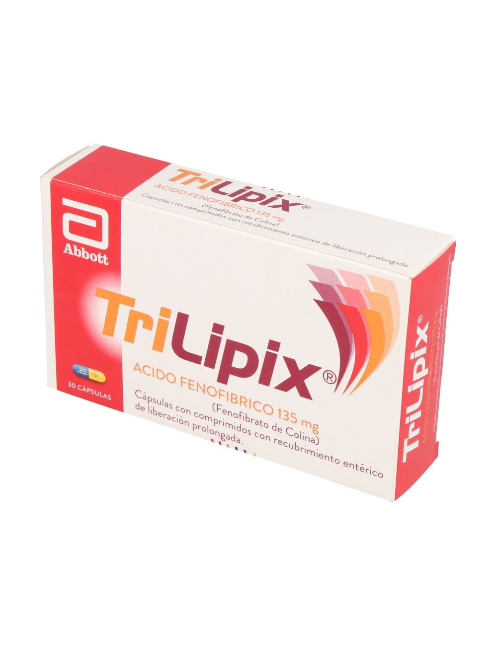 TRILIPIX ACIDO FENOFIBRICO 135 MG FENOFIBRATO DE COLINA 30 CAPSULAS LABORATORIO ABBOTT