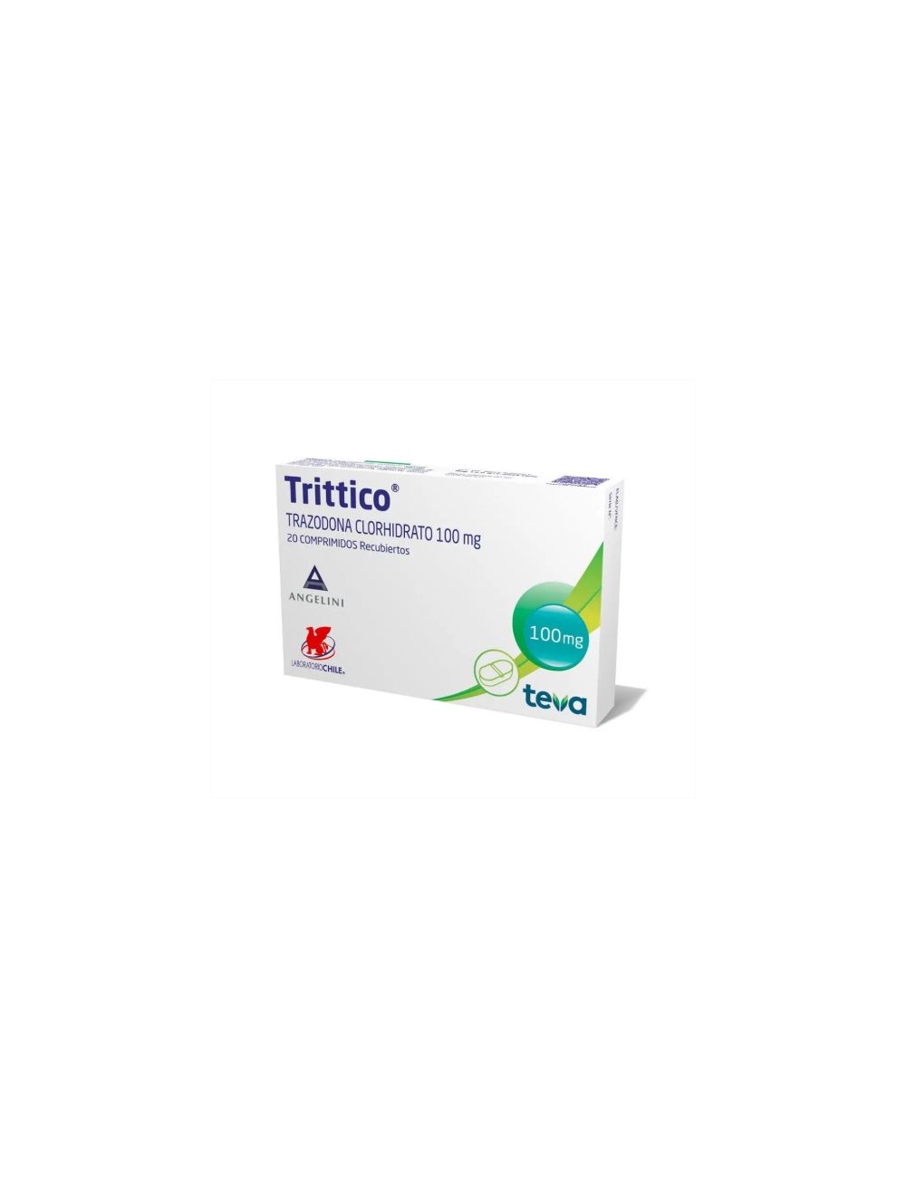 TRITTICO TRAZADONA CLORHIDRATO 100 MG 20 COMPRIMIDOS RECUBIERTOS BIOEQUIVALENTE LABORATORIO CHILE CENABAST
