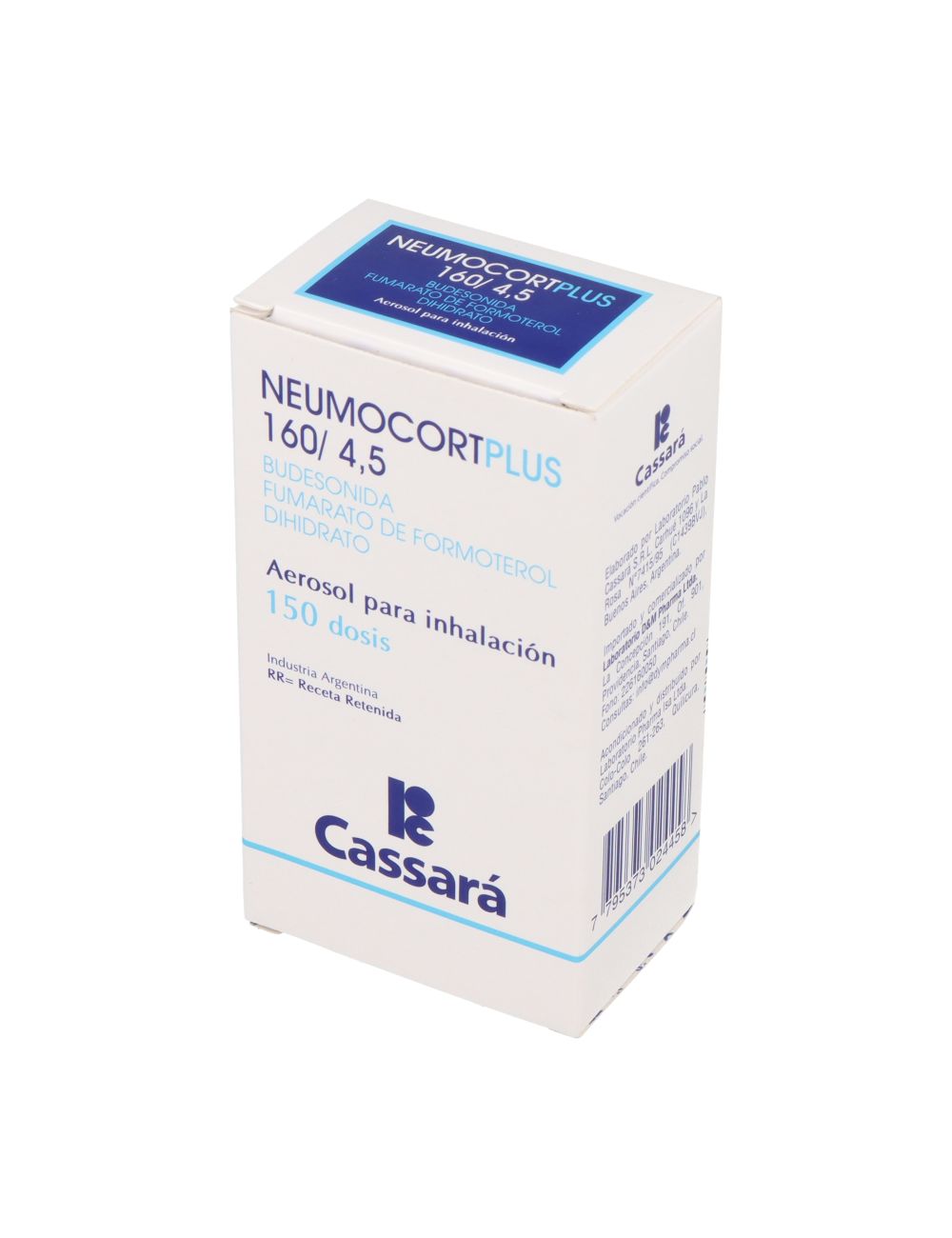 NEUMOCORTPLUS 160/4.5 BUDESONIDA / FUMARATO DE FORMOTEROL DIHIDRATO 150 DOSIS LABORATORIO CASSARA CENABAST