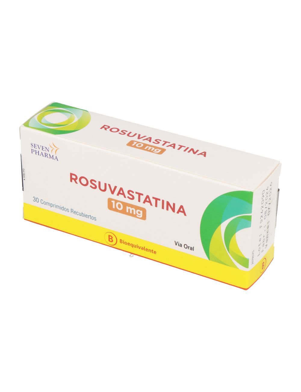 ROSUVASTATINA 10MG 30 COMPRIMIDOS RECUBIERTOS BIOEQUIVALENTE LABORATORIO SEVEN PHARMA