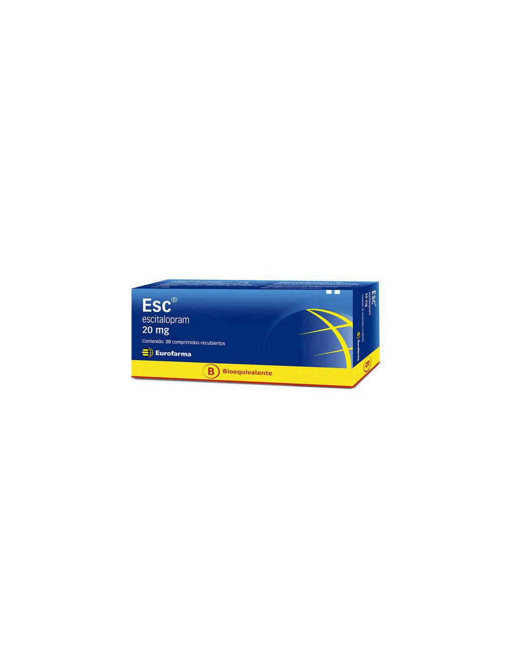 ESC ESCITALOPRAM 20 MG X 30 COMP. RECUBIERTOS EUROFARMA