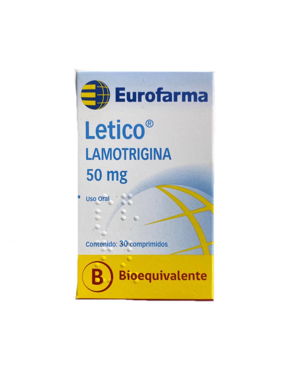 LETICO LAMOTRIGINA COM 50 MG X 30 EUROFARMA CENABAST