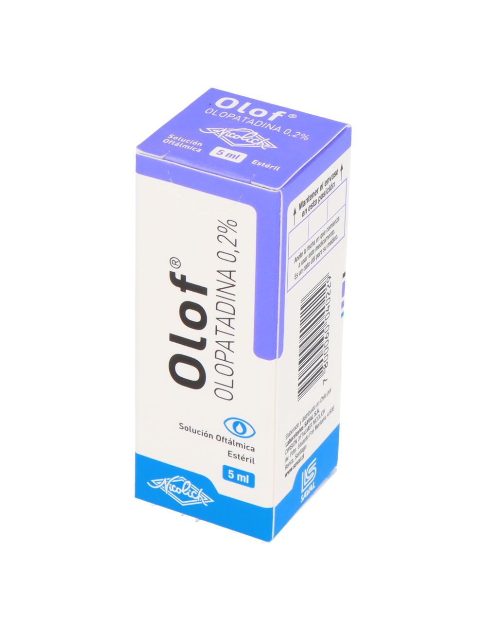 OLOF OLOPATADINA 0.2 % SOLUCION OFTALMICA 5 ML LAB.SAVAL CENABAST