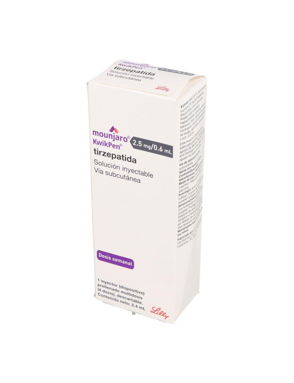 MOUNJARO KWIKPEN 2.5MG/0.6ML SOLUCION INYECTABLE LABORATORIO LILLY